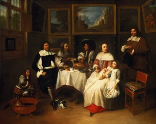 Une famille flamande à dîner